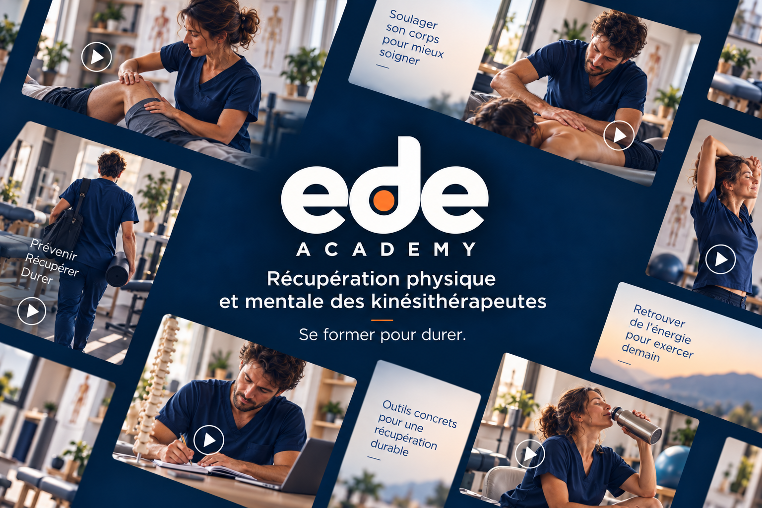 Formation Récupération physique et mentale du kinésithérapeute d'EDE Academy : kinés au cabinet entre deux séances de soin